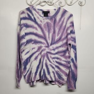 Design History Purple Crewneck Sweater Tie-Dye definitely HIPPIE. Psychedelic
